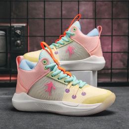 Schoenen Hot Sale Professional Children's Basketball Shoes Maat 3040 Ademende dikke sneakers basketbal tiener niet -slip sportschoenen