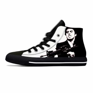 Chaussures Hot Scarface Tony Montana Movie Anime Cartoon Chaussures décontractées High Top Lightweight Summer Board Chaussures Brestable Men Women Sneakers