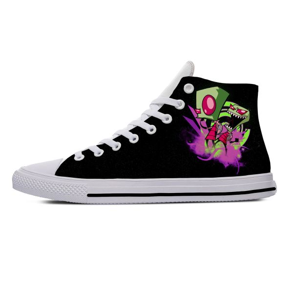 Chaussures Hot Zim Anime Manga Cartoon Fashion Fashion Invader Casual Casual Cloth Shoes High Top Lightweight Breathable 3D Print Men Women Sneakers