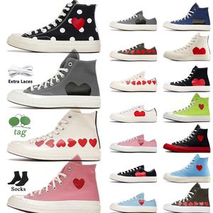 Chaussures Jogging High Top Vintage Comme Des Garcons x 1970 Designer Toile Femmes Hommes All Star Classic 70 Chucks Taylors Low Multi-heart Sneakers