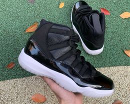 Chaussures Jumpman 11 72-10 High Black Basketball Real Fiber 11s Top Quality Trainer Sports Styliste Baskets