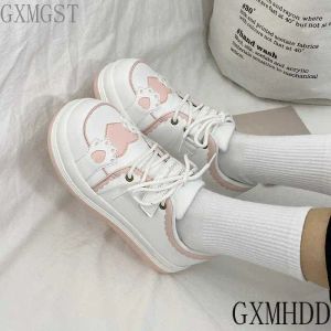 Chaussures kawaii chaussures femmes baskets blanches plate-forme de tête ronde causale étudiante sportive mignonne rose fille lolita mode appartements 2022 printemps