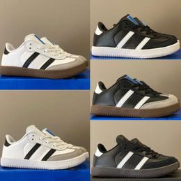 Zapatos para niños Casual Sambas Running Boys Sneakers Vegans Gazelles Niños Jóvenes Big Kid Gum Zapato Niños Pequeños Preshcool Runner Entrenadores Negro Blanco Chicas Cl g1ya # 15