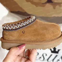 Chaussures Enfants Tazz Toddler Tasman Baby II Pantoufles En Fourrure De Châtaigne Diapositives En Peau De Mouton Shearling Classique Ultra Mini Boot Uggskid Mules D'hiver Slip-on Laine Little Big YT1005