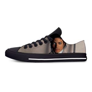Chaussures King of Pop Michael Jackson Rock Singer Cola Casual Custs Chaussures Low Top Lightweight Breathable 3D Print Men Women Sneakers