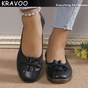 Schoenen Kravoo koe pees solate platform dames schoenen lotus blad bloem slipon naakt schoenen vrouwelijke comfortabele dames tennisschoenen loafers