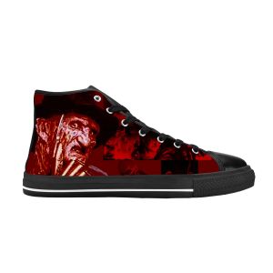 Chaussures Kruegers Street Horror Elm effrayant Nightmare Freddy Casual Cloth Shoes High Top Confortable Breatte 3D Print Men Femme Sneakers