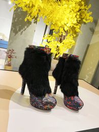 Schoenen L01 Designer Top Versie Handmade Custom 2022S Nieuwe 1V Home Ladies High Heel Fashion Boots