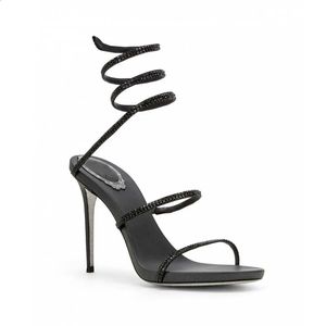 Schoenen dames jurk mode persoonlijkheid spiraal riem sandalen ontwerper Rhinestone Women S High Heels cm ec hiel