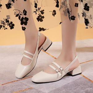 Chaussures Ladies Chaussures 2023 New Mary Janes Women's High Heels Summer Slipon Fashion Bureau et carrière chaussures talons femmes zapatos de mujer