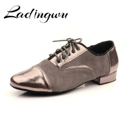 Chaussures Ladingwu hommes chaussures de danse latin Chaussures de danse de salon de bal à modernes chaussures intérieures hommes tango chaussures de danse sneaker pour garçon à talon 2,5 cm