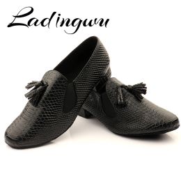 Chaussures Ladingwu Nouveaux chaussures de danse de salon de bal à fond doux pour hommes modernes