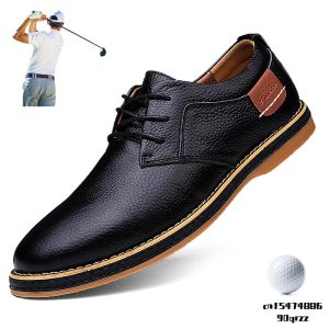 Schoenen groot formaat 3848 echte lederen golfschoenen trendy heren buiten golfoefening sneakers lederen mannelijke vrijetijdsschoenen