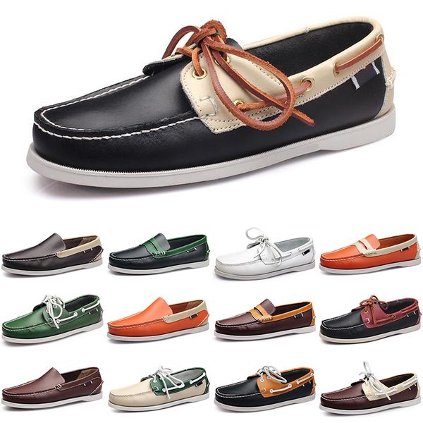 Zapatos Cuero Casual Mocasines Zapatillas Hombres Parte Inferior Corte Bajo Clásico Negro Blanco Vestido Zapato Para Hombre 43 s