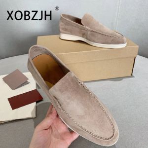 Chaussures mocassins Moasines Summer Walk Charmes en daim Chaussures pour hommes 2023 baskets marron en cuir en cuir