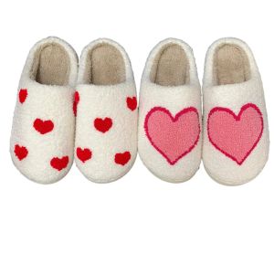 Zapatos Amor Corazón Bordado Dormitorio Acogedor Cálido Interior Zapatillas Mujer Niña Zapatos