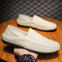 Chaussures Mannen Casual Schoenen Vlas Ademend mannelijke slip op sneakers lichtget toivas schoenen klassieke linnen moriers rijden schoenen