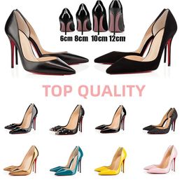 dress shoes red bottoms heels women high black White nude soft pink yellow green gradient patent leather suede womens christian louboutin heels sexy party wedding