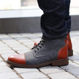 Chaussures hommes Boots britanniques Bottes rétro Rétro Fashion Casual Classic Pu ing fausse en daim lame Street Outdoor Daily 59 Lac