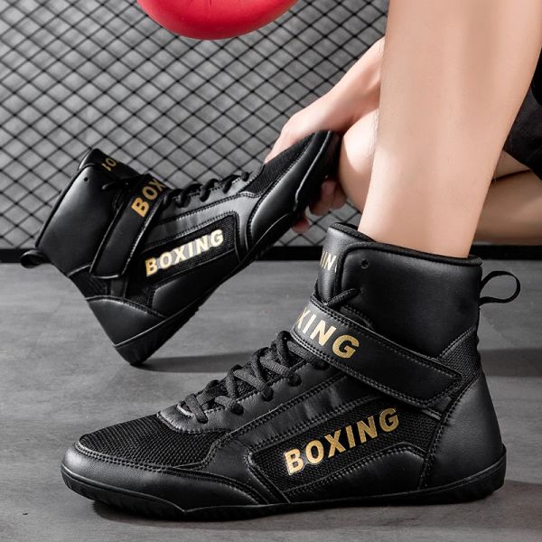 Chaussures Chaussures de lutte légère masculine et féminine, chaussures de boxe de formation en maille respirante, chaussures de boxe professionnelles Taille 3547