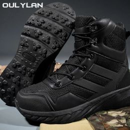Chaussures masculines bottes tactiques de randonnée extérieure Bottes de désert des hommes Sports d'escalade chaussures imperméables Boots de la cheville