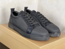 Chaussures Nouvelle lacet en cuir noir pour chaussures décontractées couples grandes baskets Suela Roja