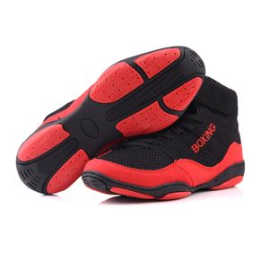 Chaussures hommes, femmes, enfants boxing chaussures en caoutchouc semelle respirant chaussures de lutte pour femmes costumes chaussures de lutte