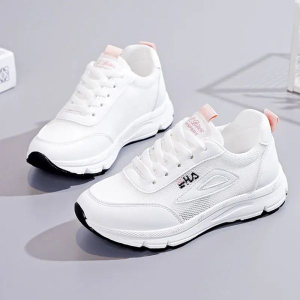 Zapatos zapatillas de malla zapatillas transpirables zapatos blancos transpirables caminatas caminantes no sale la primavera de verano zapatillas de deporte para mujeres zapatos casuales