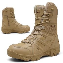 Schoenen Militaire laarzen Men Tactical Boots Army Boots Men met zijkant Zipper High Top Combat Boots for Men Climing Hiking Shoes 2023