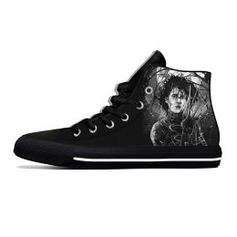 Schoenen film Edward Scissorhands Johnny Depp cool grappige casual doek schoenen hoge top lichtgewicht ademende 3D print mannen dames sneakers