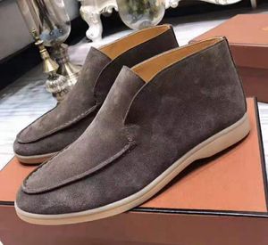 Chaussures Nouvelles 2023 Lady High Shoe Slip-on Suede en cuir réel pour hommes confortables Walk Sneakers courtes Big Taille 45 46
