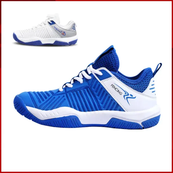 Zapatos Nuevo color Blue Kid Adulto Fencing Zapatos Non Slip Indoor Breathable Fencer Sneakers Tamaño 3145 Hombres Mesa tenis bádminton zapatos