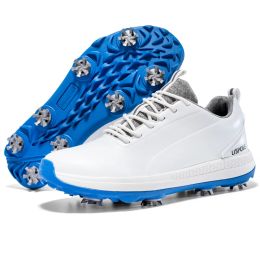 Schoenen nieuwe golfschoenen mannen plus maat 4047 comfort golf sneakers outdoor waterdichte wandel sneakers mannen met spikes