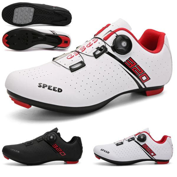 Chaussures Nouveaux hommes Chaussures cyclables Mtb Crossing Bicycle Sports Chaussures Extérieur dames SPD Scooter Chaussures Racing Shoelace Lock Road Road Cycling Chaussures
