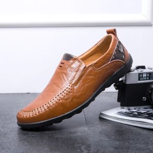 Schoenen nieuwe heren mode luxe leerschoenen rijden lichtgewicht kantoor set platte hak grote 47 bruiloft casual schoenen gratis verzending