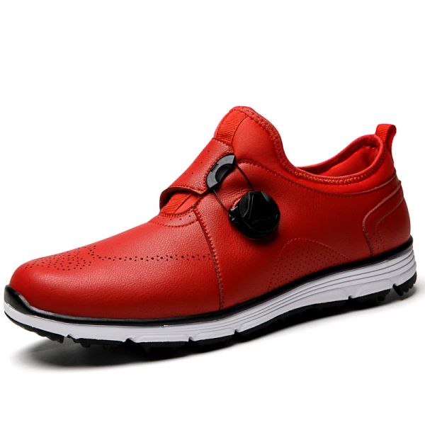 Zapatos nuevos zapatos de golf para hombres cuero transpirable impermeable antislip zapatos de entrenamiento blancos blancos rojos negros zapatillas de golf3646
