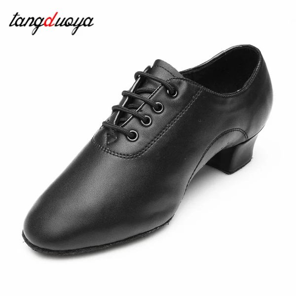 Zapatos Nuevos zapatos de baile latino para hombres Tango de baile Hombre latino Dancing Shoes para hombre Boy Kids Dance Sneakers Jazz 3.5cm Tacos Tamaño 2445