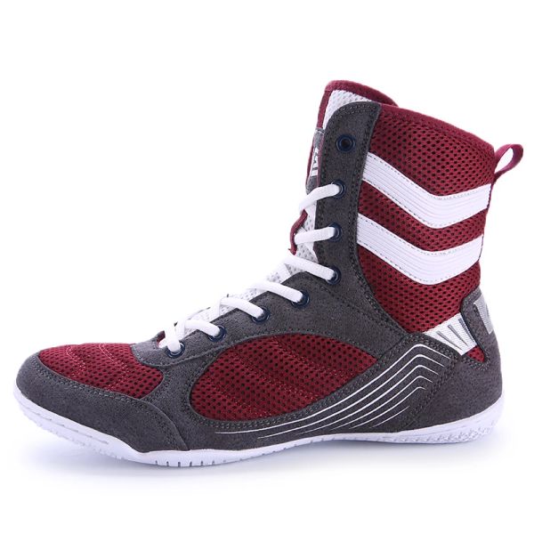 Zapatos nuevos zapatos de lucha de lucha unisex profesional para hombres zapatos de entrenamiento de la suela de goma botas de encaje zapatillas de boxeo profesional zapatos de boxeo