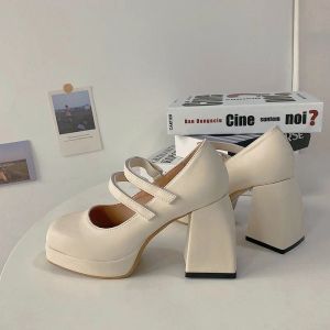 schoenen Nieuwe Schoenen op Hakken Lolita Platform Schoenen Vrouwen Japanse Stijl Mary Jane Schoen Vintage Meisjes Hoge Hak College Student Laarzen