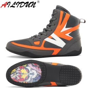 Chaussures Nouvelles chaussures de lutte authentiques unisexes pour hommes chaussures d'entraînement vache muscle semelle à lacets bottes baskets de boxe professionnelle chaussures