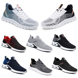 Schoenen Nieuwe dames Leer mannen Running Flat Shoes Soft Sole White Bule Modellen Fashion Color Blocking Leisure Antiskid Big Size 45 83970