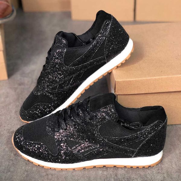 Zapatos de diseñador de otoño para mujer, zapatillas de plataforma con cordones de lentejuelas, zapatillas de deporte de la mejor calidad, zapatos informales de lujo de gran tamaño