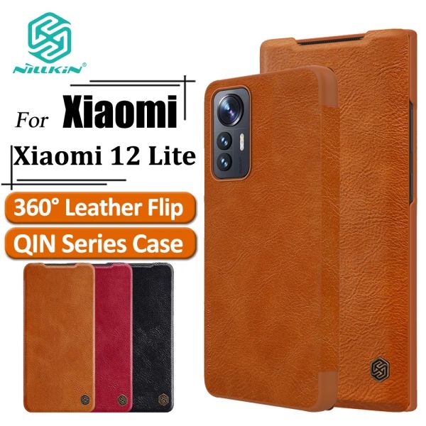 Chaussures Nillkin Flip Qin Pu Leather Case pour Xiaomi Mi 12 Lite Lite Shockproof Protection Cover avec support de carte