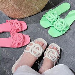 Sandalias de diseñador Mujeres Contrataciones de toboganes de goma Damas de gelatina de la playa de la playa de color naranja Mulas de otoño de verano al aire libre Tamaño de lujo de lujo 35-42