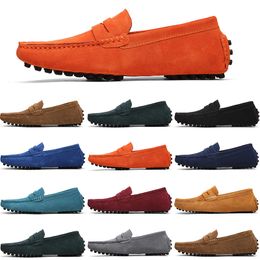 Chaussures sur hommes hommes Slip décontracté chaussure en cuir en daim paresseux grande taille 38-47 Khaki rouge 31 S