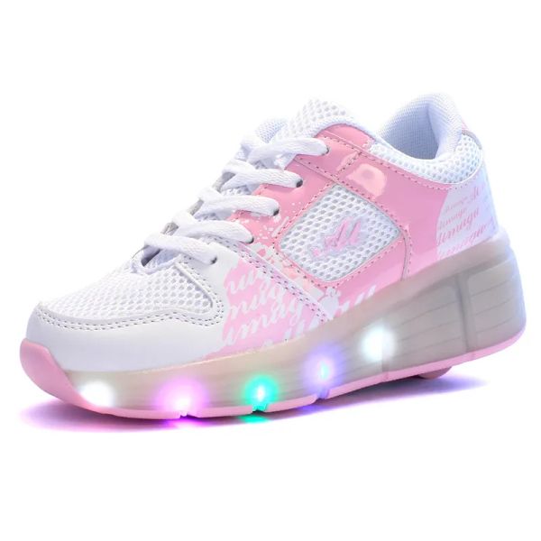 Zapatos one ruedas zapatillas luminosas zapatos de patinador de luz led para niños zapatos led chicas zapatos para niñas iluminadas con ruedas zapato