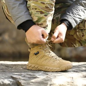 Zapatos al aire libre desierto botas tácticas para hombres fanáticos del ejército entrenamiento de campo combate botas militares liviantes transpirables zapatos deportivos de senderismo bajo