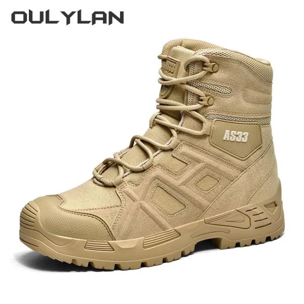 Chaussures extérieures nouvelles bottes tactiques armées hommes d'été grimpant des bottes de randonnée militaire mâle d'entraînement de camping chaussures Combat Boots de cheville désertique