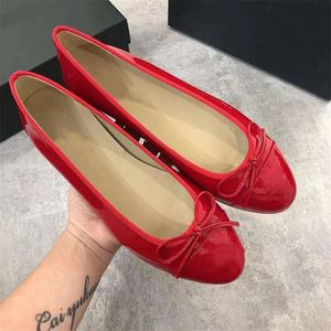 schoenen Parijs luxe designer Ballet Flats loafers Schoenen Dames merken Gewatteerd Zwart Echt Leer Ballerina Ronde Neus Dames Jurk Schoenen kanaal designer hakken