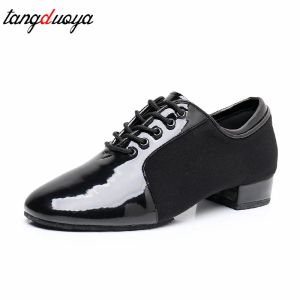 Chaussures Patent Leather Dance Shoes Mens Latin Dance Chaussures Modern Dance Hall Tango Dancing Chaussures Man MAN NATIONAL STANDARD DANS